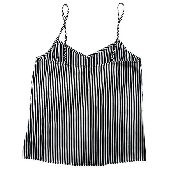 NWT Show Me Your MuMu Julia Top in Black & Beige Stripe Luxe Satin Size XS - Picture 4 of 8